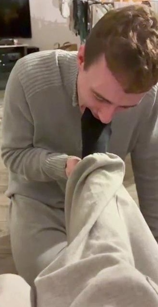 White Guys Feet Licking Action