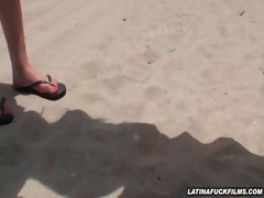 Latina Beach Babe Goes Upstairs To Suck