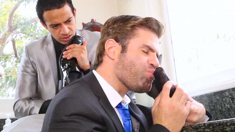 Smooth White Guys Engage in Intimate Feet Licking Encounter