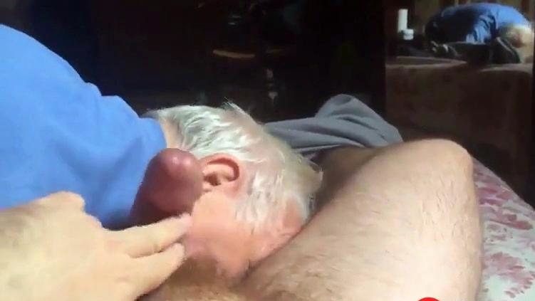 Elderly Gay Couple Enjoy Intimate Blowjob in Private Room