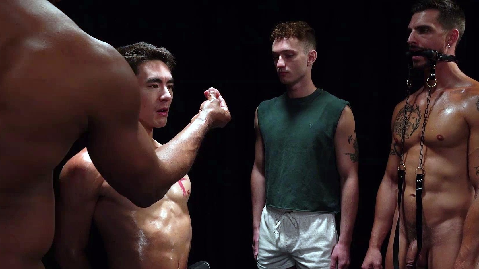 Muscular Black Top Dominates White Jock in Bareback Doggystyle Encounter