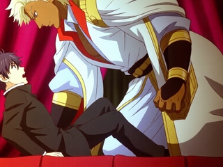 Prince strips bride and claims his ass in hot gay anime anal