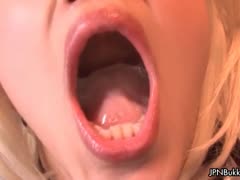 Bukkake loving blonde teen girl swallows part4