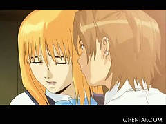 Hentai babe with giant dick gets ridden hard and cums