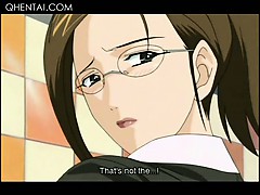 Nasty hentai teacher in glasses having hardcore anal sex