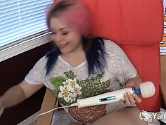 Pink Haired BBW Sarah Fucking Her Pussy With Toys