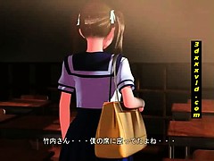 Shy 3D Anime Schoolgirl Show Tits