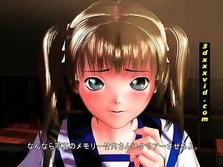 Shy 3D Anime Schoolgirl Show Tits
