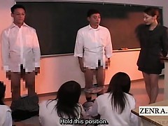 Subtitled CFNM bottomless Japan students school teasing