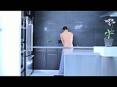 Cute boys get hot in the kitchen