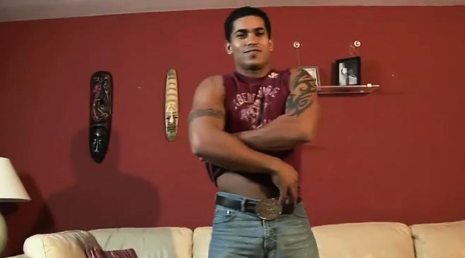 Well-muscled Latino stud Mr. Christian talks about his