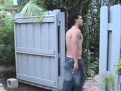 In the pool area, a smoking stud finds Tyler lying outside