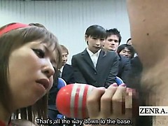 Subtitled CMNF ENF Japanese office sex toy showcase