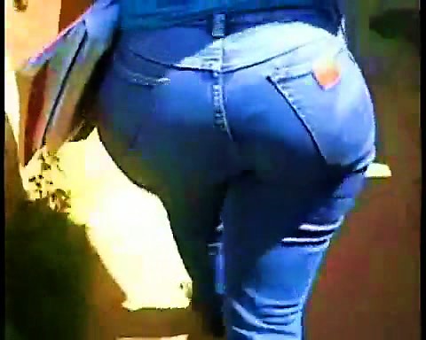 Her Fat Upturned Butt is Gonna Bust Out Those Tight Jeans!