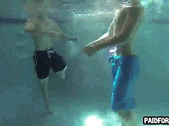 Straight amateur hunk sucking on a cock underwater