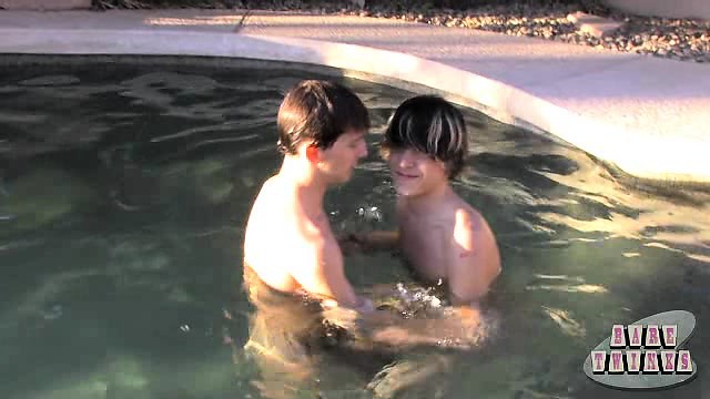 Andy and Tristan meet up by the pool for this sexy video