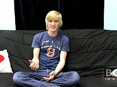 This new blonde stud gives a super sensual interview for