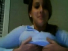 Pretty Blonde Teasing Her Breasts