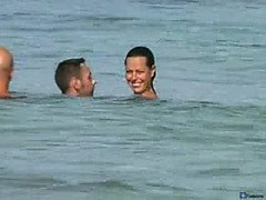 Couple sex on nude beach