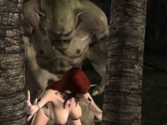 Hot 3D redhead elf babe getting fucked by an ogre