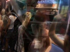Lesbian club bitches lick pussies in public