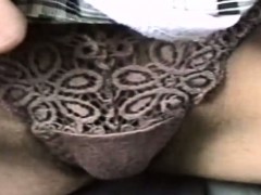 Shes persuaded to show panties and tits