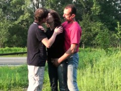 Daring public group sex gangbang threesome orgy PART 1