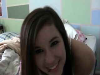 Charming Teen Girlfriend Caught Masturbating Hard On Bed - Brunette