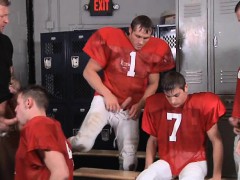 Twink brutally double anal gangbanged in this gay orgy!