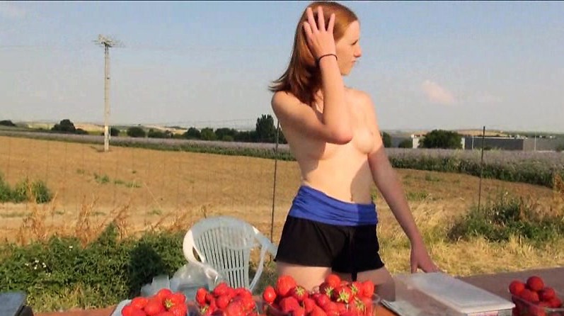 Strawberry vendor Linda Sweet gets paid for public banging