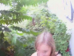 Fucking Glasses - Blonde cutie tricked into outdoor sex