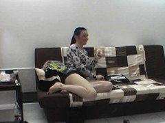 Crazy wannabe does sexy striptease and blowjob