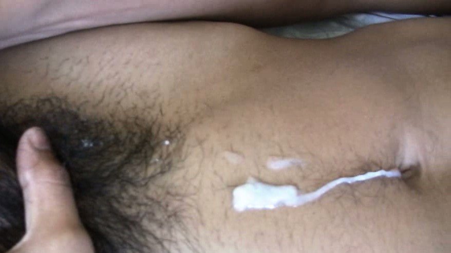 Latino jerking off his big uncut dick