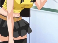 Hot anime babe drilled with toys