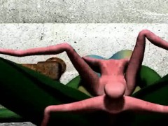 Green 3D babe gets fucked hard by an alien spider