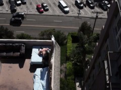 Drone films rooftop sex