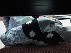 Subtitled uncensored shy Japanese milf in yukata in POV