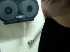 Big titty babe dildos her pussy in public bathroom