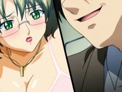 Anime gets nipples teased and pussy banged