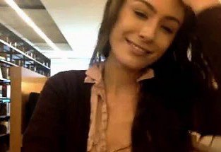 Hot Babe Flashes in Public Library