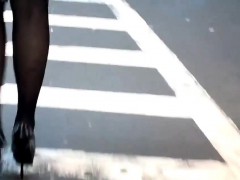 Following These Sexy High Heels In Public