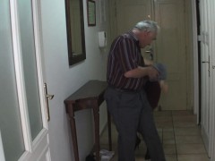 Perverted old couple have fun with teen