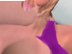 Blonde with a bush fucked in stockings
