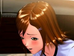 Sexy 3D anime cutie gets fucked outdoors