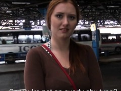 Hot busty redhead Eurobabe screwed for a chunk of cash