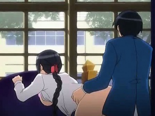 Anime Maid Rides Big Penis On Couch