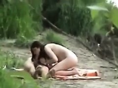 Horny Couple Being Spied On At The Beach