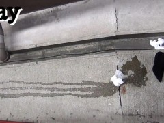 Asian hos peeing stream