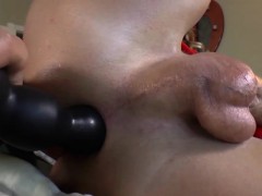 Tgirl cums twice from tug