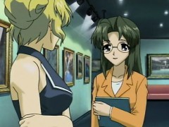 Tied up hentai teen gets toyed